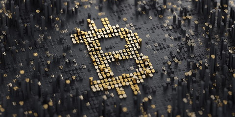 Digital currency symbol. Bitcoin