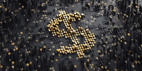 Digital currency symbol. Dollar