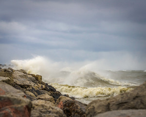 Crashing Waves on Lake Michigan 