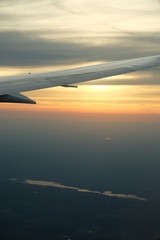 Fototapeta na wymiar Sunset view from the plane