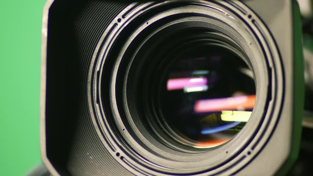 Movement of television camera lens