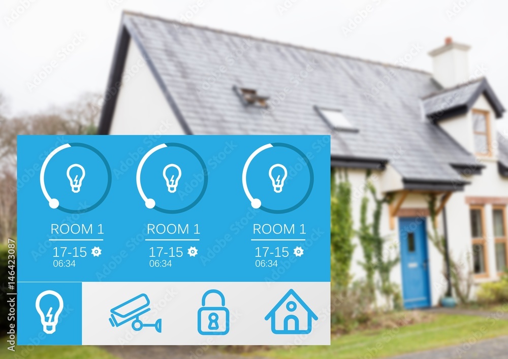 Poster home automation system lighting app interface