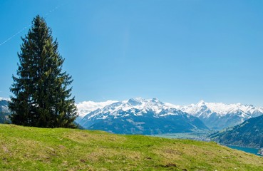 Beautiful panorama view over Zell am See