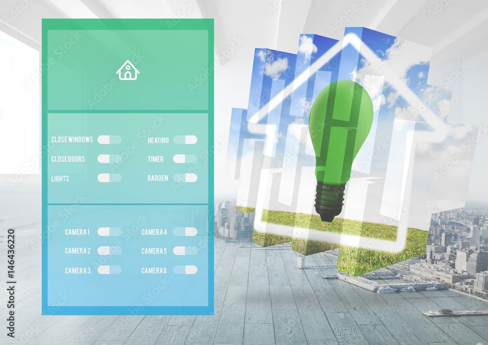 Aufkleber home automation system app interface