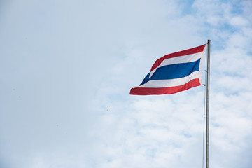 Thailand flag with blue sky on background