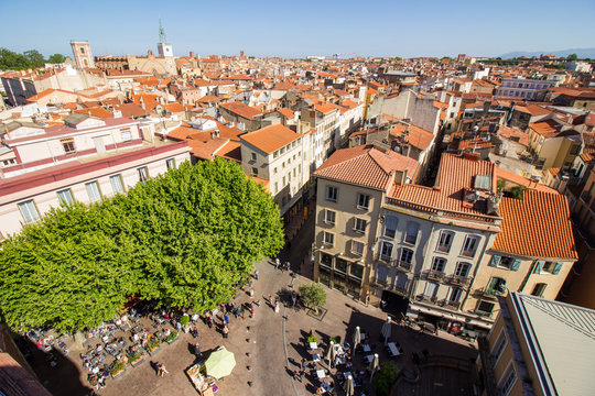 Panoramic view of Perpignan, France