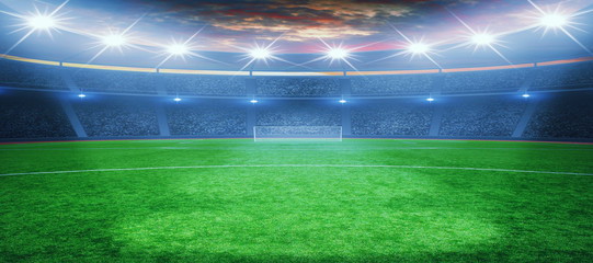 Fototapeta na wymiar soccer stadium with the bright lights