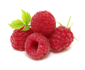 Raspberry with leaves