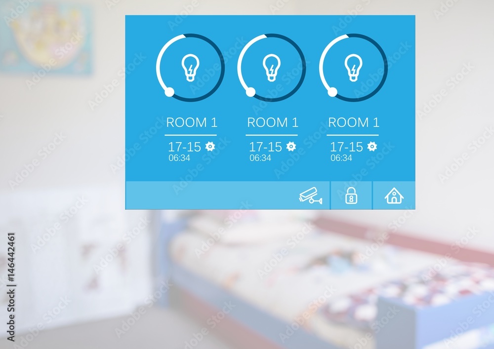 Poster home automation system lighting app interface