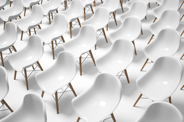 Obraz premium White chairs, top view, close up