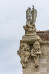Fototapeta na wymiar Archangel Michael Guarding on the Fortified Walls of Alba Iulia