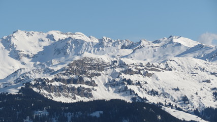 Rhône-Alpes - Savoie - Les Saisies - Vue sur le Mont Blanc, le Dôme de Miage et les Aiguilles de Tré la Tête