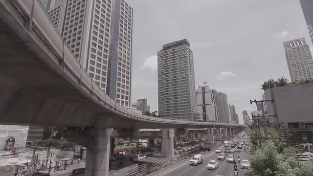 sky train on traffic in bangkok (slog3)