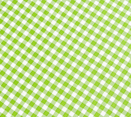 Green and white gingham cloth background.