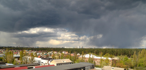 Rainstorm over the city