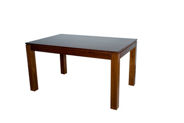 Wooden table isolated on white background