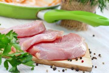 Chicken fillet iprepared for frying