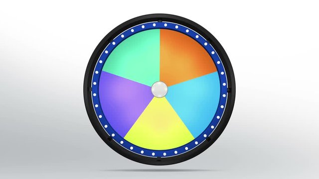 black fortune wheel of 5 area blue 4K