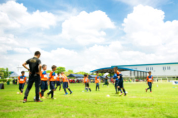Obraz na płótnie Canvas Kids Playing Soccer Football Match.