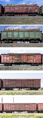 railway freight wagon, set

