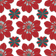 pattern seamless con corolle borgogna