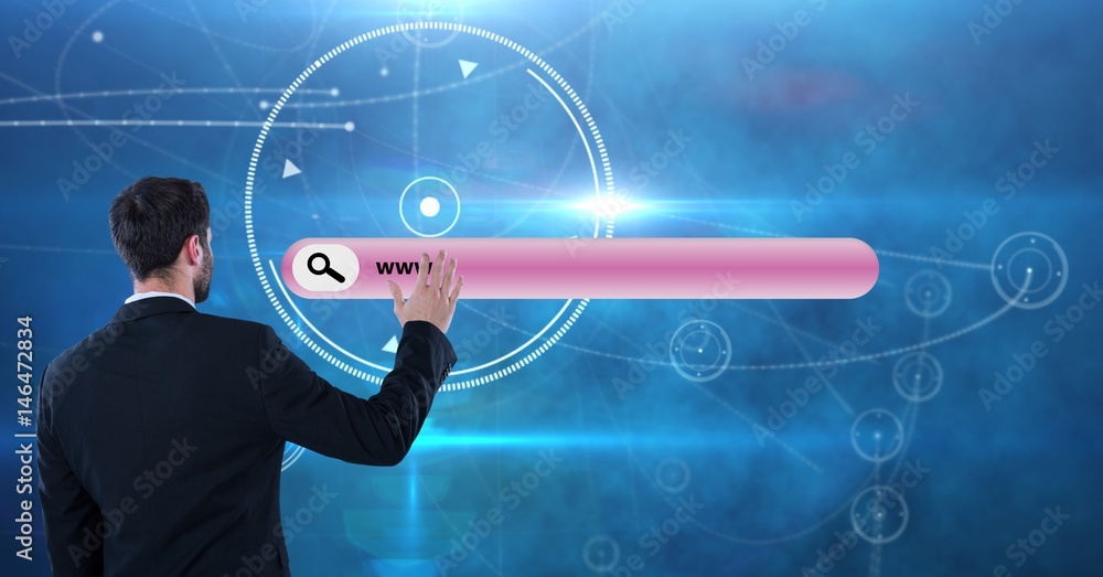 Poster digital composite image of businessman with
