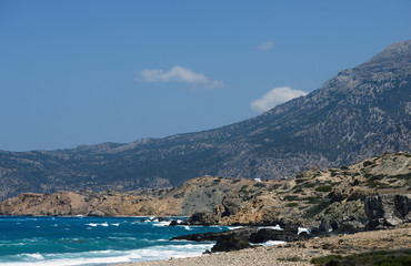 Fototapeta na wymiar landskap, hav, karpathos, grekland