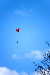 Himmel mit Luftballon in Herzform 