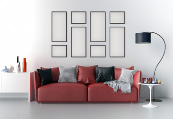 Picture frame interior set mockup