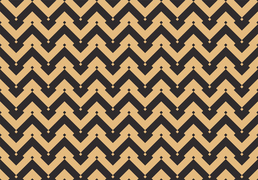 Seamless antique palette black and gold vintage pixel zigzag ethnic African pattern vector