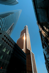 Obraz premium Photo of modern towers of skyscrapers