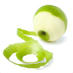 peel from apple on a white background, isolated