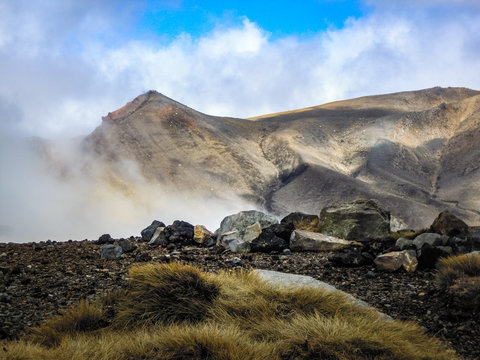 Red Crater, Alpine Crossing in New Zealand - Stock Image