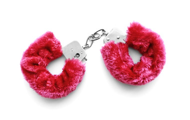 Handcuffs on white background