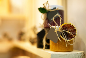 Different cosmetics in modern shop