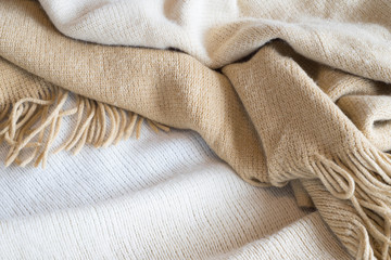 Soft Neutral Fabric Blanket Background