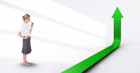 Obraz premium Digital composite image of businesswoman 