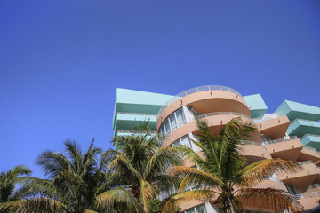 Fototapeta na wymiar Art Deco Building against blue sky