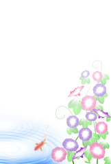 暑中見舞い　和柄　はがきテンプレート