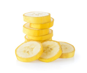 Banana slice isolated on white background