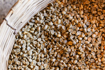 Basket of coffee beans
