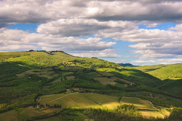 View of the countryside near the famous town of Radda in Chianti, Tuscany, Italy