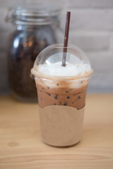 iced chocolate in coffee shop