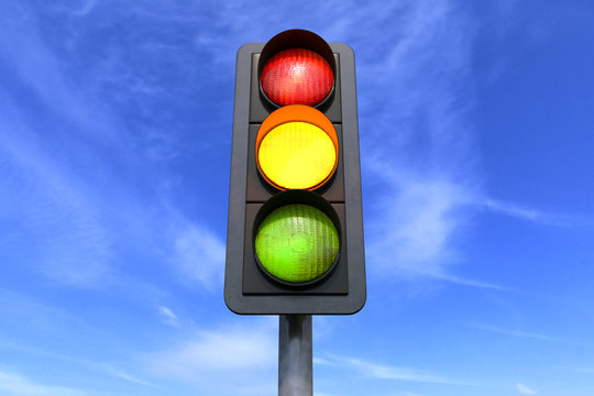 Verkehrsampel - Ampel - Gelb - Lichtsignalanlage