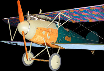 German Albatros fighter plane from World War One, isolated on black