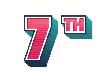 7th celebration event number for poster or invitation