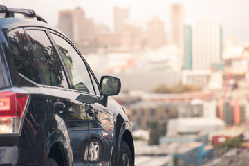 Black car above the city