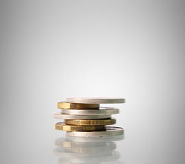 Investment concept, Coins graph stock