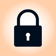 Lock icon. User login or authenticate icon.  Flat design style. 