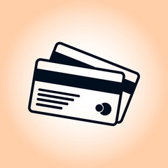 Vector credit cards icon. Flat design style. 